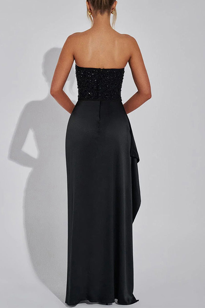 Aiertu  -  Sexy Prom Sequins Slit Ruched Off Shoulder Evening Dresses Aiertu