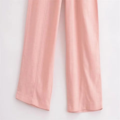 Aiertu  -  American hottie elastic high-waisted straight casual pants for women summer new linen blended bloomers Aiertu