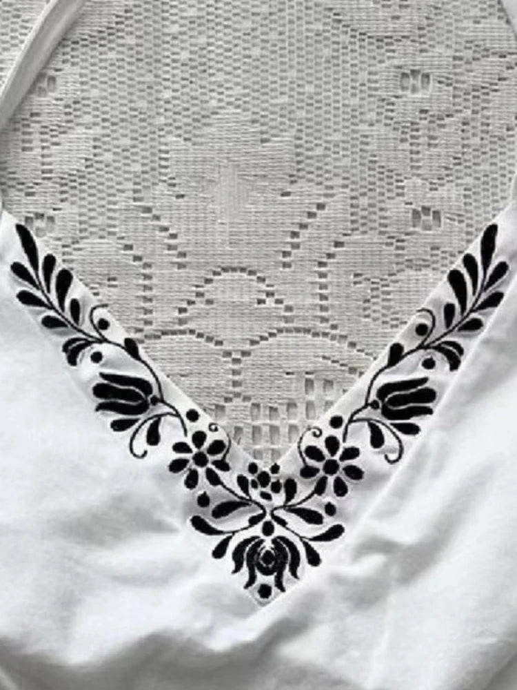 Aiertu  -  Summer Grunge Halter Bandage Fairy Crop Camisoles Sexy Streetwear Backless Vintage Tank Women Y2k Aesthetic Embroidery Top Tanks Aiertu