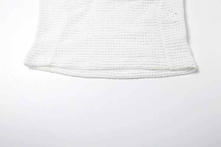 Aiertu  -  Summer Matching Sweat 2 Piece Sets Sexy Fashion Lace Up Knitted Camis+Shirring Stretch Mini Shorts Female Trend Outfits Aiertu