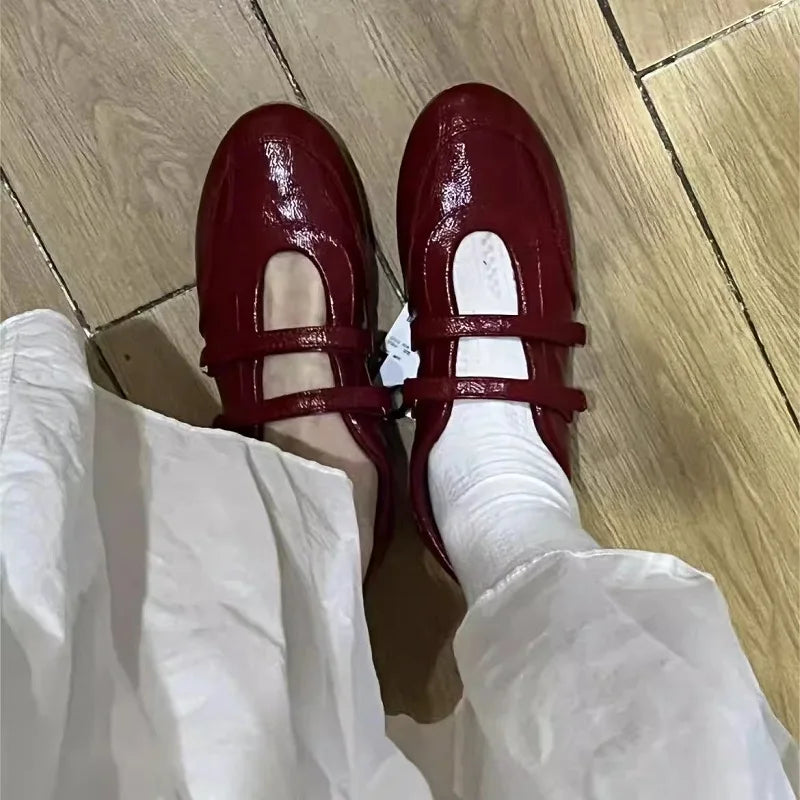 Aiertu  -  Women's Shoes Flats Moccasins Red Casual Leather Barefoot Woman Loafers Trend Elegant Comfortable Rome Summer Sale Walking Aiertu