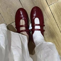 Aiertu  -  Women's Shoes Flats Moccasins Red Casual Leather Barefoot Woman Loafers Trend Elegant Comfortable Rome Summer Sale Walking Aiertu