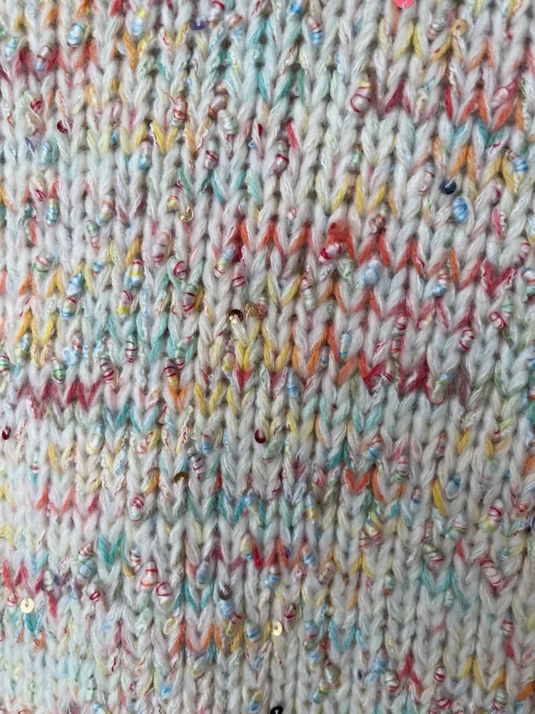 Aiertu  -  Multicolored Wool-blend Knitted Tank Tops Sequin Sweater Vest 2024 Autmn/Winter Sleeveless Knitwear Women Clothes Outerwear Aiertu