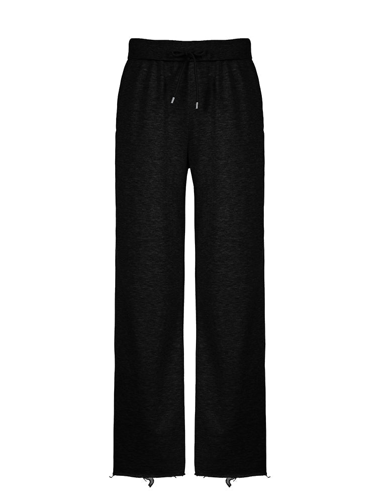 Aiertu - summer inspo Pockets Drawstring High Waist Casual Loose Sweatpants For Women Gray Solid Basic Simple Straight Leg Pants Jogging Trousers Aiertu