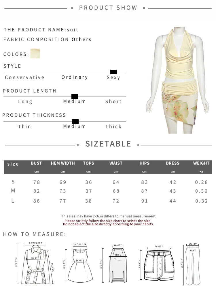 Aiertu  -  Temperament 2-Piece Set Women Halter Backless Swing Collar Tops+Wear Both Front And Back Patchwork Skirts Matching Suits Aiertu