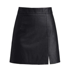 Aiertu  -  party look snspos 2025 Autumn Winter New Casual High Waist Slimming PU Leather Hip Skirt for Small Women Fashion Korean Style A-Line Skirts Aiertu