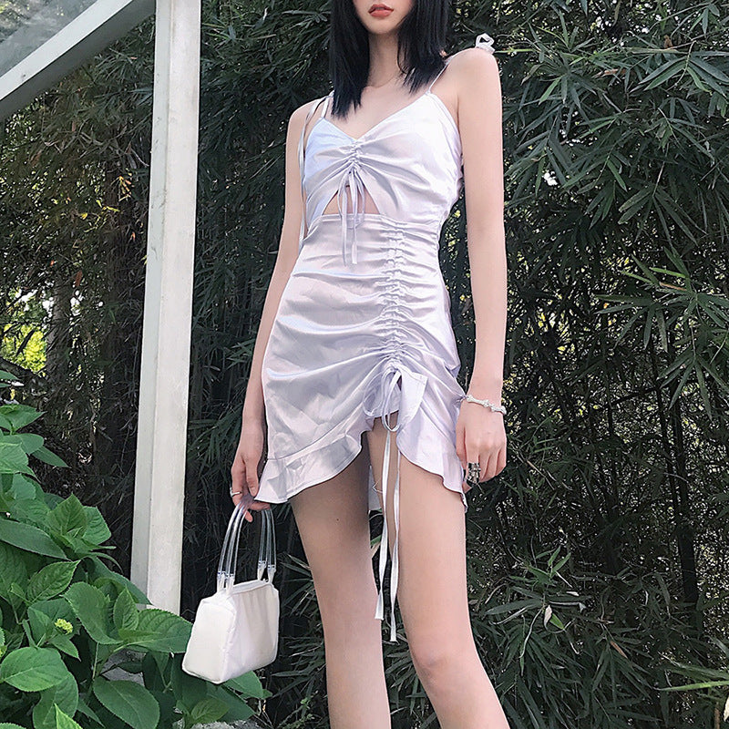Aiertu - Strap bow knot V-neck dress Aiertu
