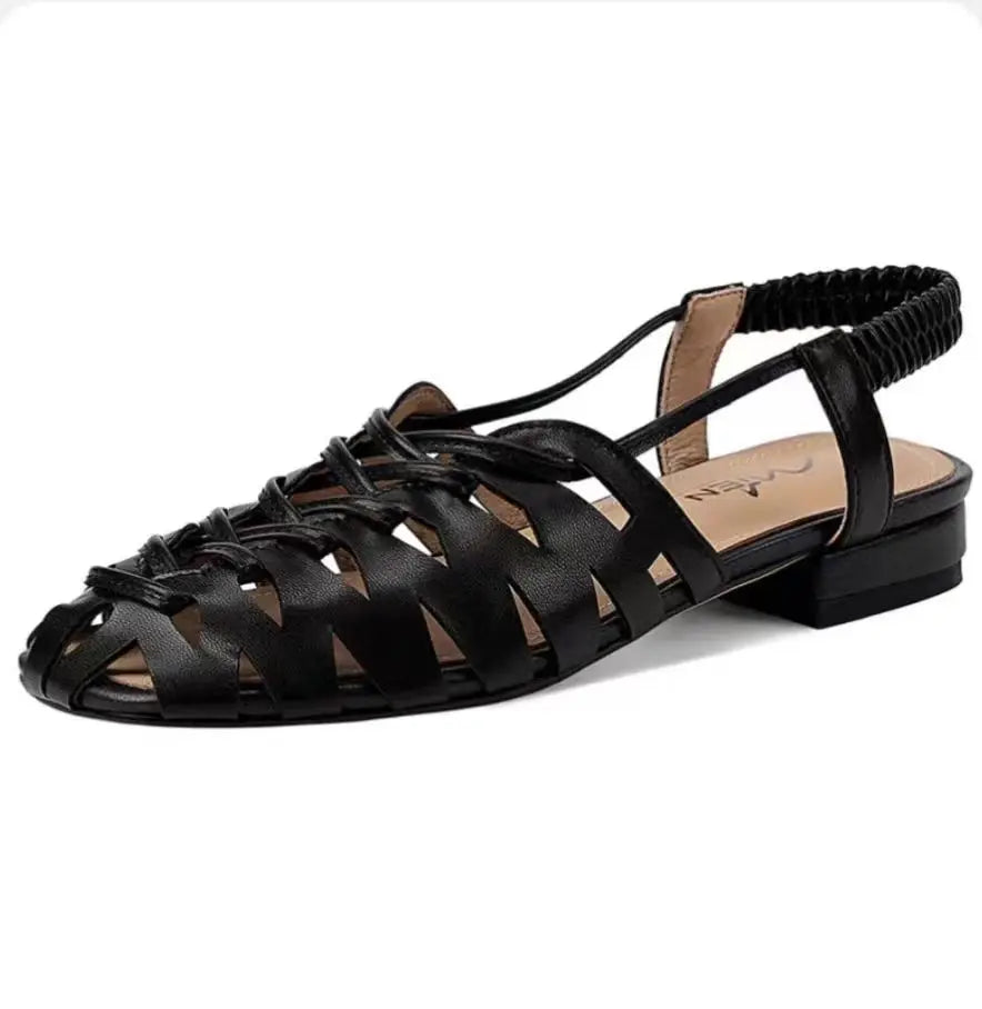 Aiertu  -  New Summer Solid Color Hollow Sandals Simple Versatile Low Heels Women Shoes Breathable Comfortable Round Toe Women Sandals Aiertu