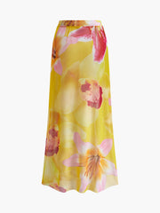 Aiertu  Mesh Floral Print Cover-Up Skirt shopify