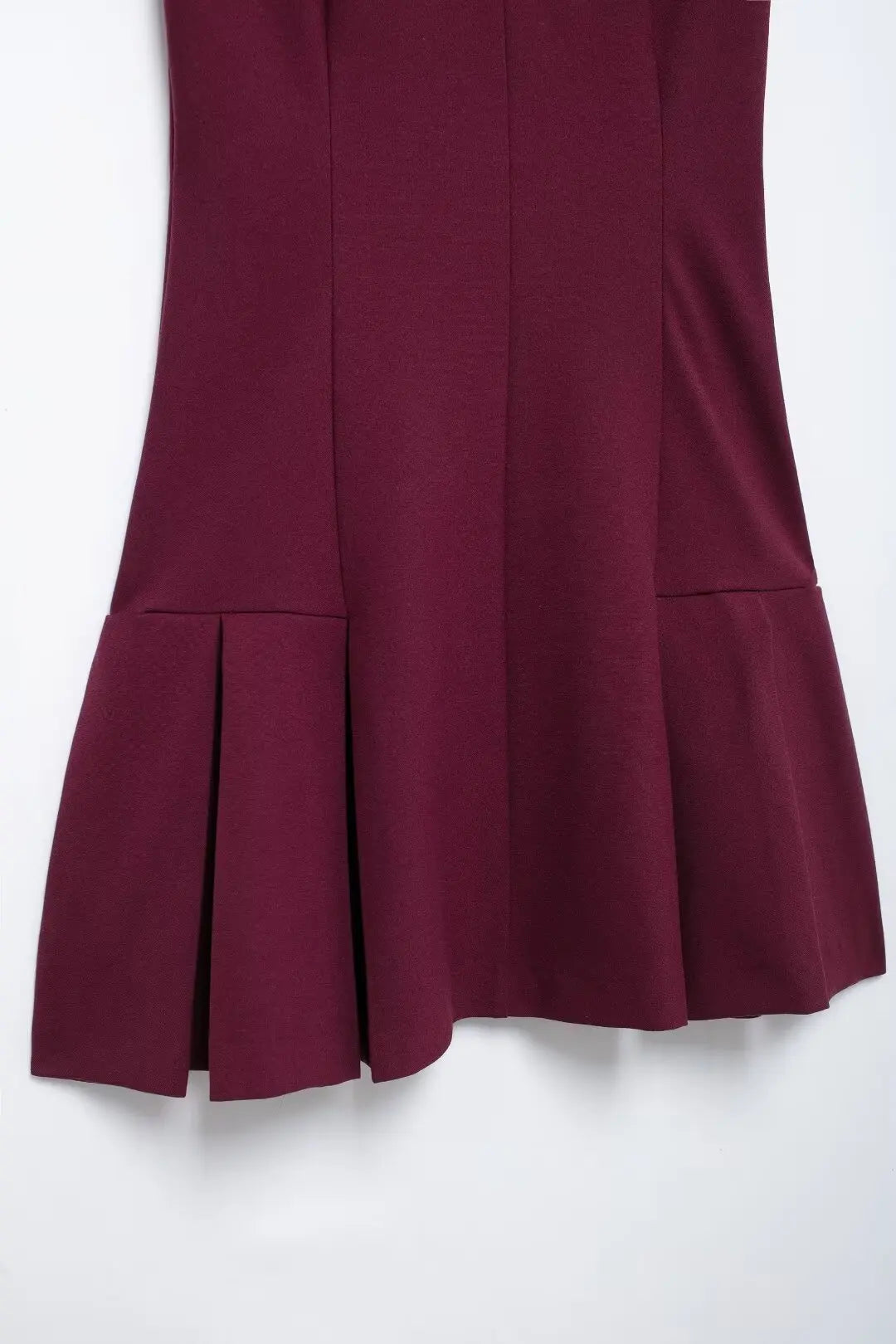 Aiertu  -  Women Fashion Wine Red Dress Turn-down Collar Short Sleeves Slim A-Line Mini Dresses Chic Elegant Woman Pleated Dress Aiertu