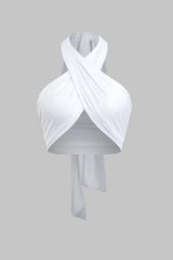 Aiertu  Tie-Back Cross Halter Tank Top Aiertu