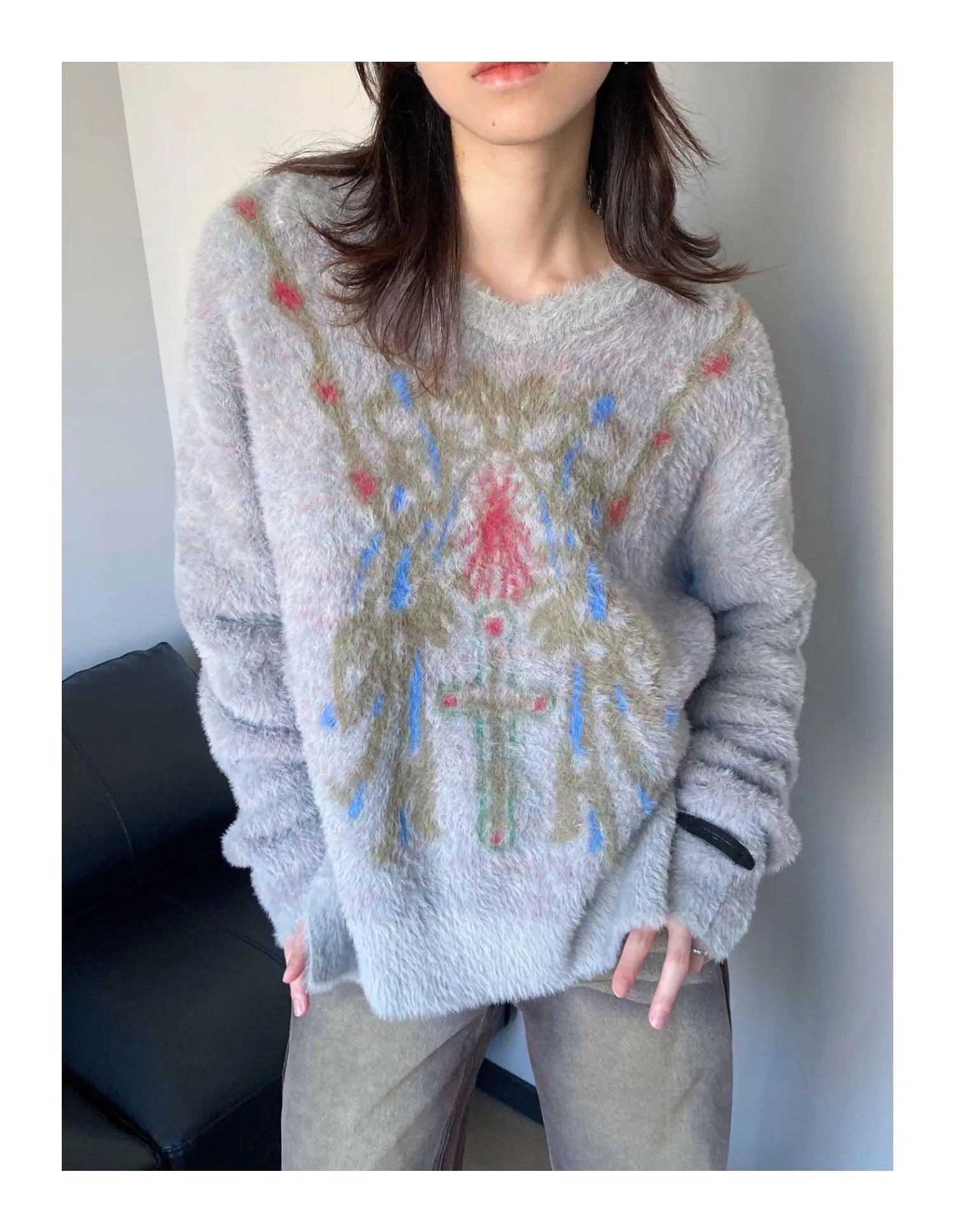 Aiertu       -   Korean Fashion Print Sweater Women Autumn Winter Soft Pullover Long Sleeve Ladies Jumper Goth Y2k Chic Female Clothing Aiertu