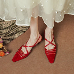 Aiertu  Elegant Ladies Summer Shoes Slingbacks Spring Atumncl Closed Tod Pumps Woman Shoes On Med Heel 4CM Kitten Heel Retro Sandals Aiertu