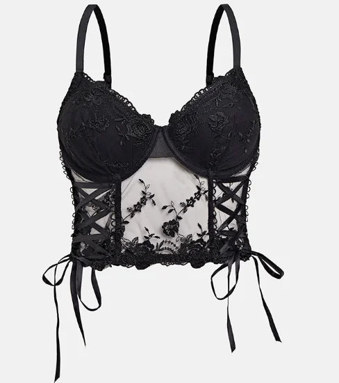 Aiertu  -  Women's Dark Gothic Lace Tank Top Jacquard Sexy Top Halloween Costume Bra Aiertu