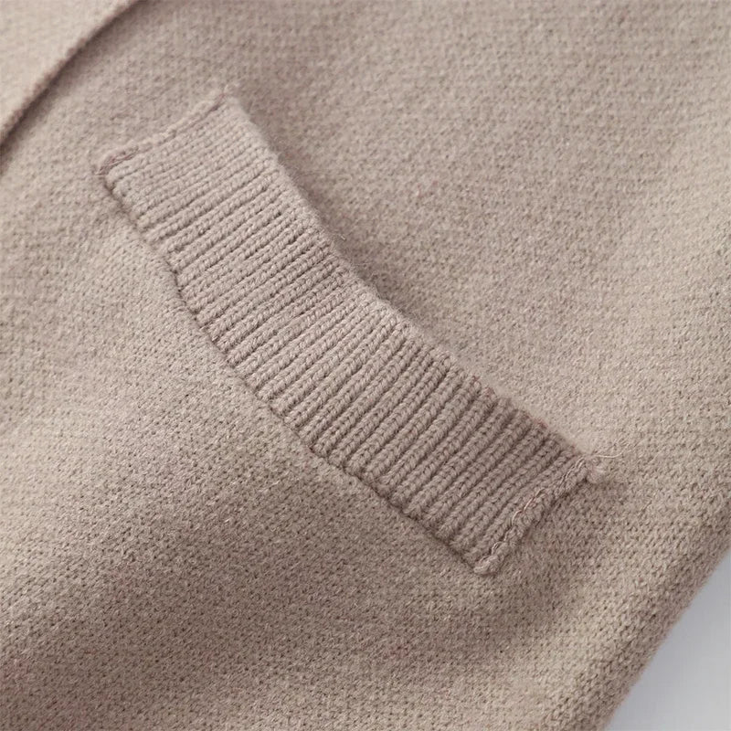 Aiertu  -  Fashion Chic Solid Knitted Cardigan For Women O Neck Long Sleeve Single Breasted Sweater 2026 Autumn Female Commuting Streetwear Aiertu