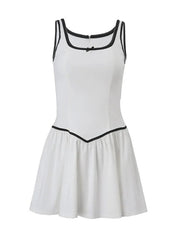 Aiertu  -Contrast Square Neck Slim Fit Mini Dress aiertu