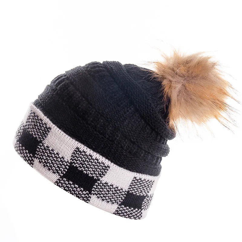 Aiertu  -  Knitted Beanie Women's Men Knitted Caps Skullcap Autumn Winter Warm Hats Adult Acrylic Elastic Skullies Beanies Cap Knit Hat Aiertu