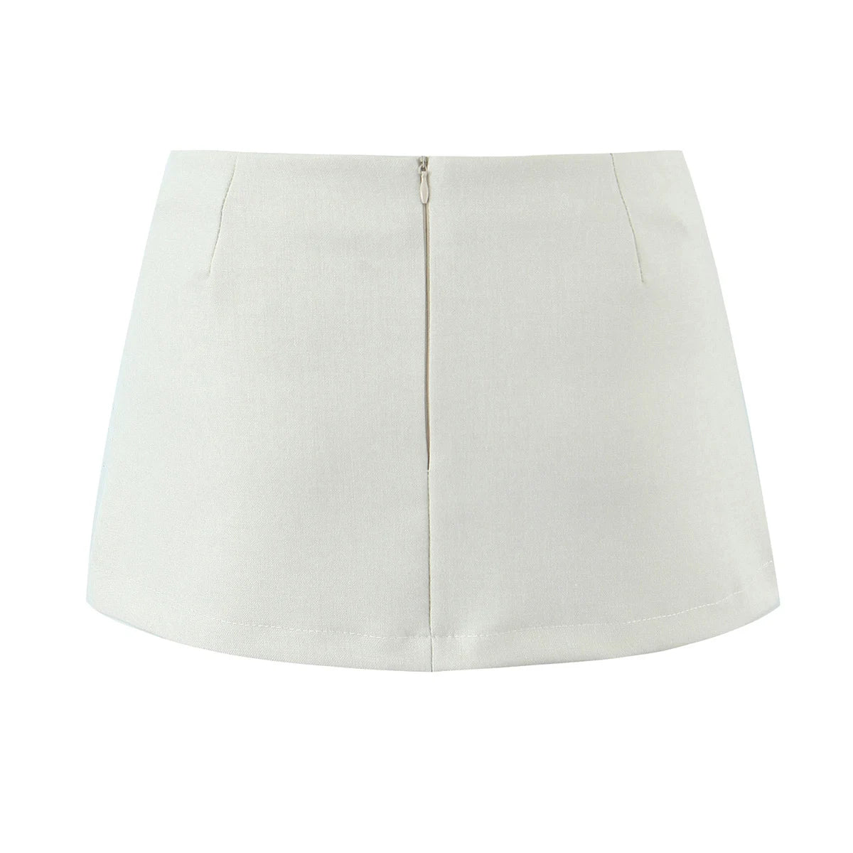 Aiertu  -  Women Slit Hem Low Waist Mini Skirt American Vintage All-match Package Hips Short Skirts Back Zipper With Shorts Underwear Aiertu
