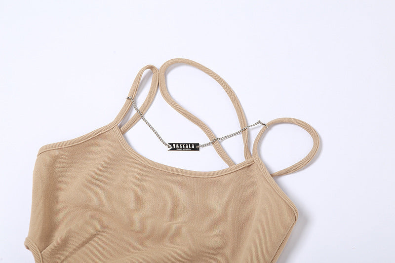 Aiertu - Mesh Tie Strap Halter Mini Dress Aiertu