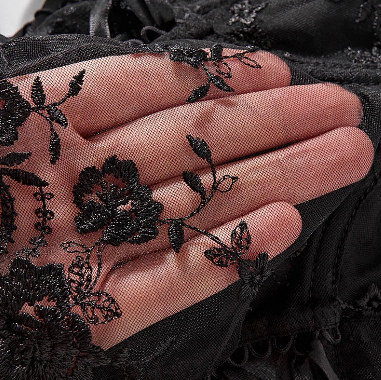 Aiertu  -  Women's Dark Gothic Lace Tank Top Jacquard Sexy Top Halloween Costume Bra Aiertu