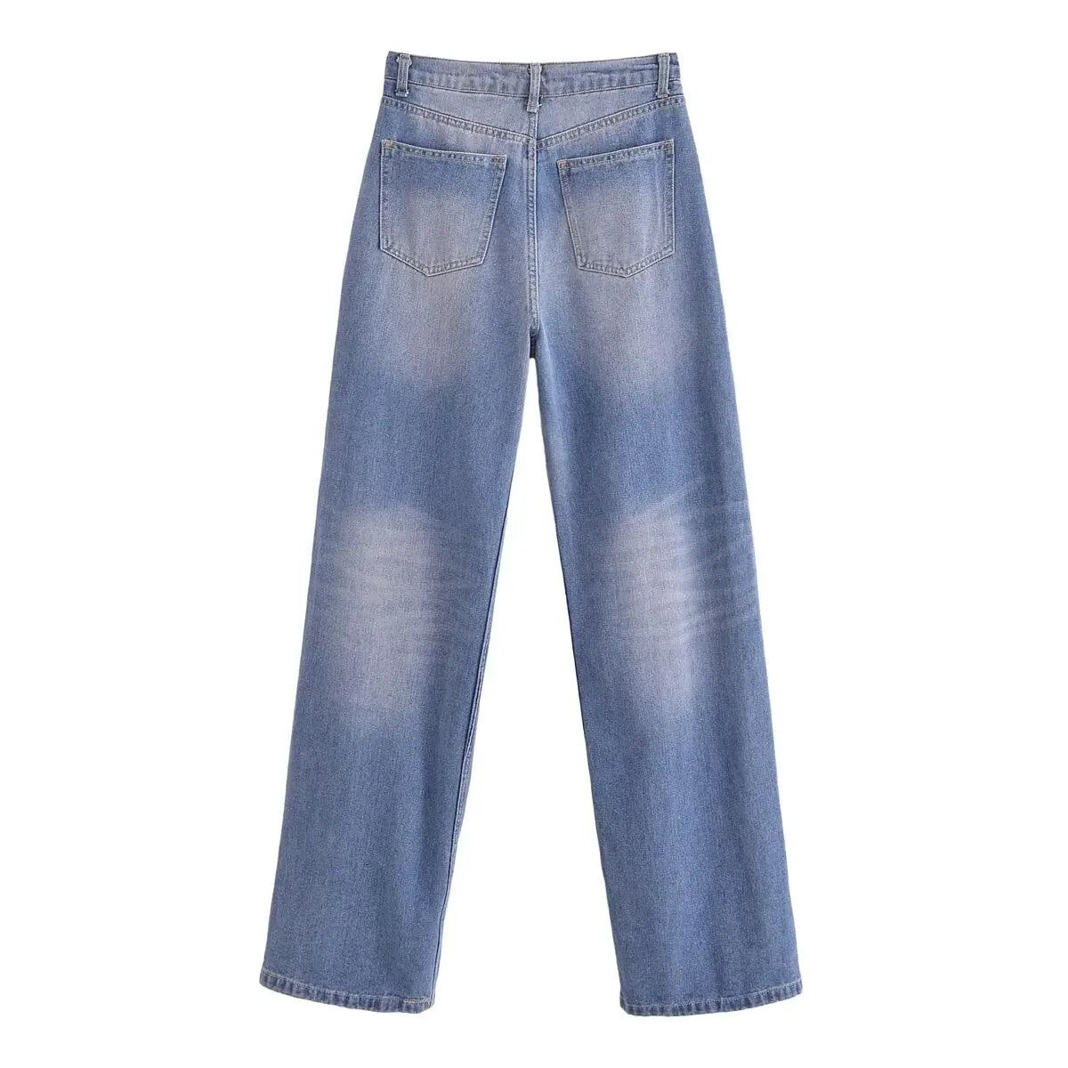 Aiertu  -  American hot girl mid-waist straight jeans women's spring and autumn new loose slim mopping pants Aiertu