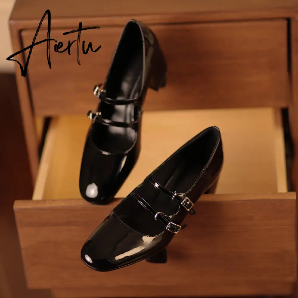 Basic Design Women Pumps With Buckle Mary Janes High Heels Spring Fall Simple Shoes Summer Sandals Heeled Daily Shoes Aiertu