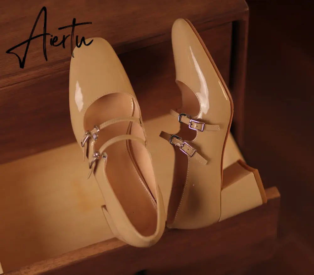 Basic Design Women Pumps With Buckle Mary Janes High Heels Spring Fall Simple Shoes Summer Sandals Heeled Daily Shoes Aiertu