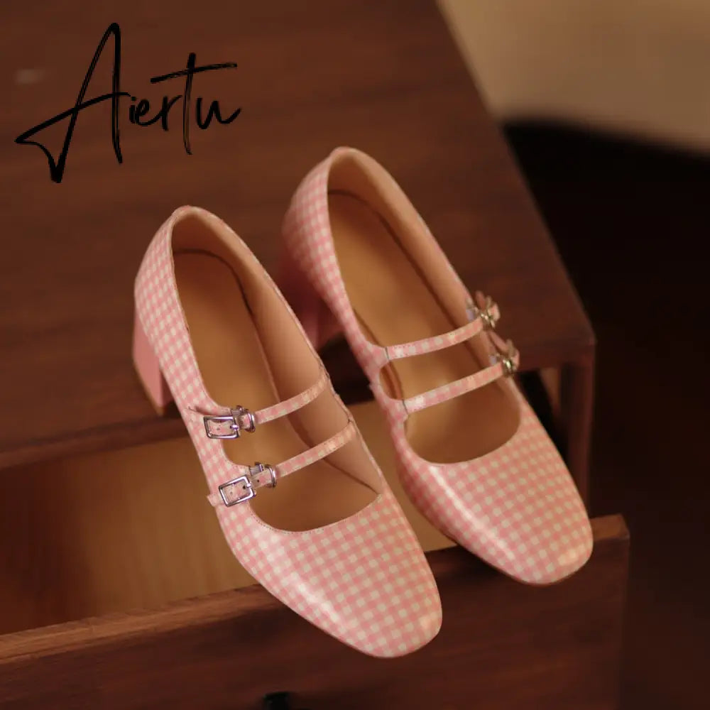 Basic Design Women Pumps With Buckle Mary Janes High Heels Spring Fall Simple Shoes Summer Sandals Heeled Daily Shoes Aiertu