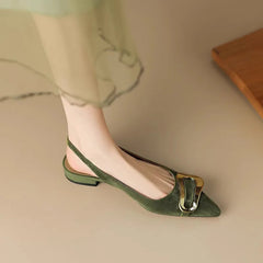Aiertu  -    Suede Women Shoes Fashion Pointed Toe Sandals 2025 New Slingback Designer Dress Slippers Casual Slides Chaussure Femme Aiertu