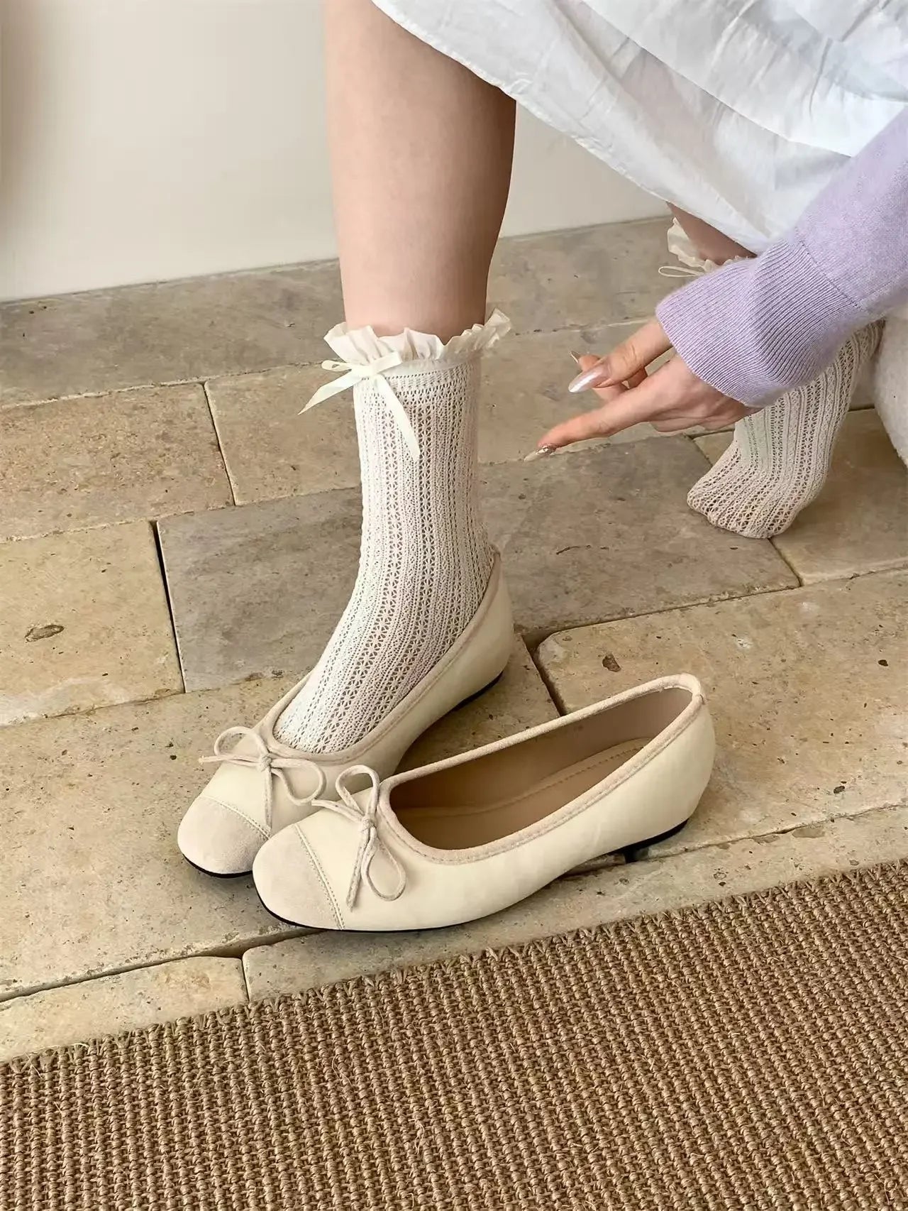 Aiertu  -  Bow Women Ballet Flats Shoes Casual Shallow Loafers Shoes Elegant Women's Sandals 2025 Summer Comfort Sneakers New Woman Shoes Aiertu