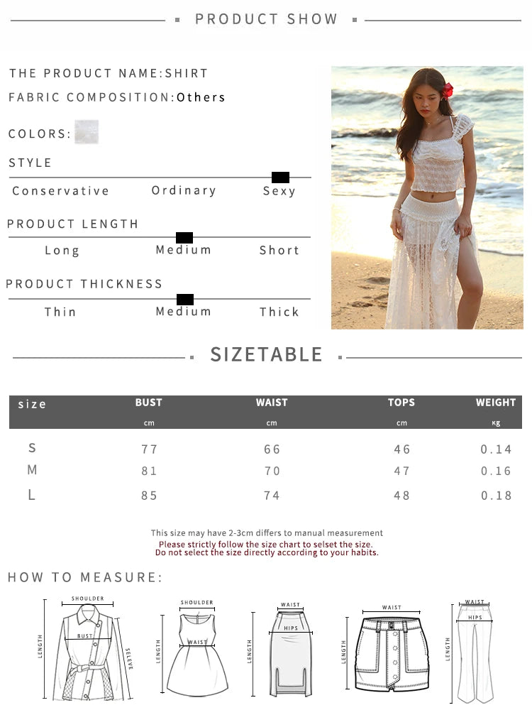 Aiertu  -  Patchwork 2-Piece Set Jacquard Women Lace Bandage Mini t-Shirt+High Slits Skinny Skirt Elasticated Waist Matching Suits Aiertu