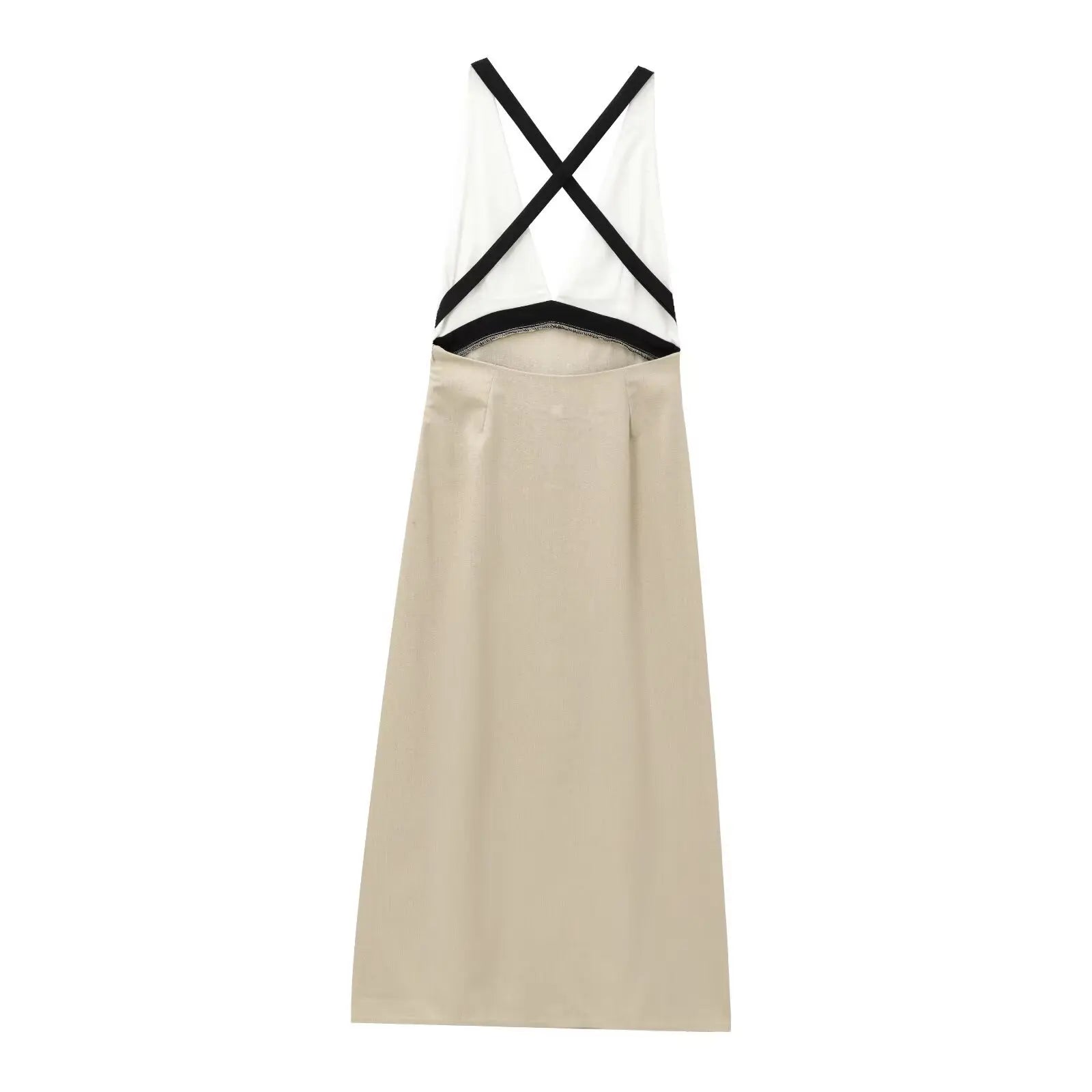 Aiertu  -  Elegant Patchwork Backless Long Women Dress 2025 Summer V-neck Slip Bandage Party Dress Female Holiday Vacation Dress Vestidos Aiertu