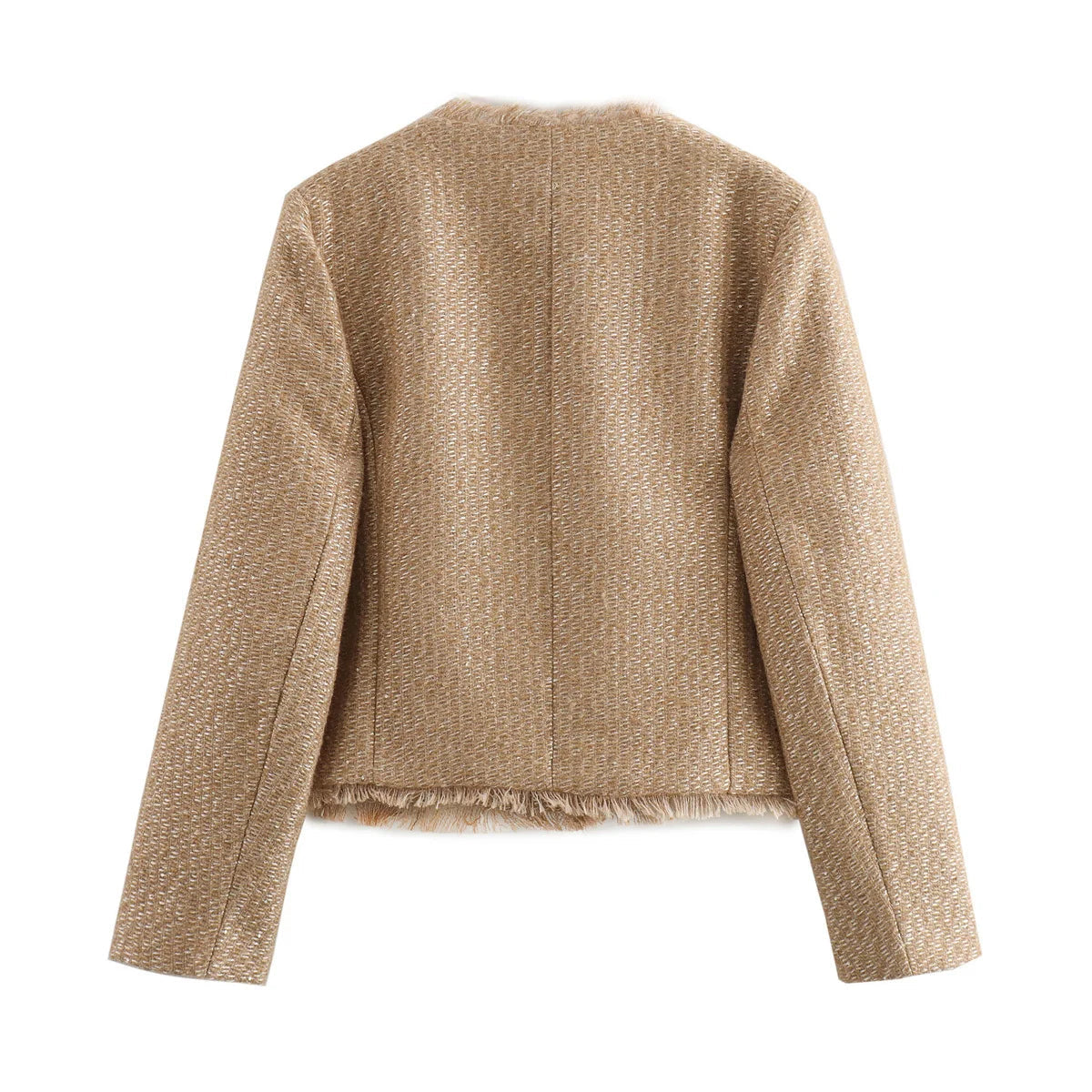 Aiertu  -  French high-end gold single-breasted small fragrant style jacket for women, spring and autumn fashion, versatile bright silk tex Aiertu