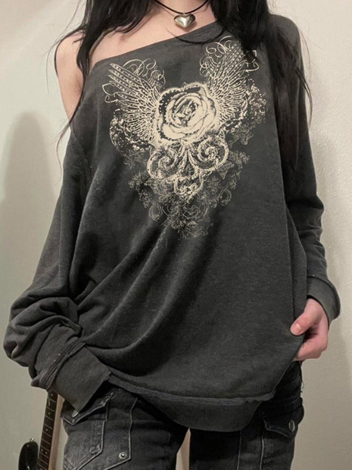 Aiertu  -Niche Design Vintage Rose Sweatshirts aiertu