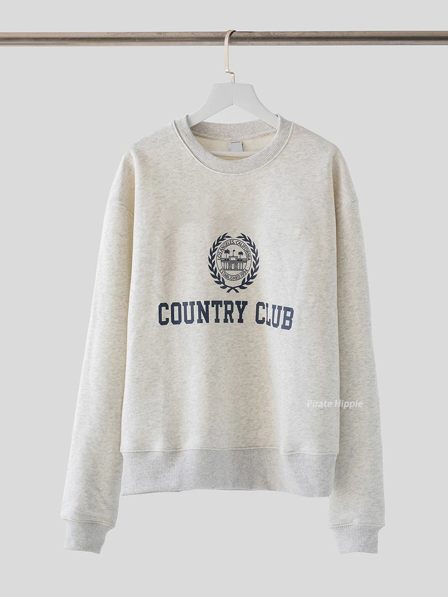 Aiertu  -   New York Letter Print Sweatshirt Women Classic O Neck Long Sleeve Pullover Autumn Casual Vintage Sporty Rich Sweatshirt 2026 New Aiertu