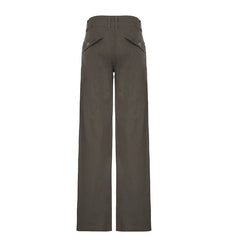 Aiertu  -  Vintage Pocket Women Y2K Jeans Streetwear Fashion Low Waisted Denim Pants Grunge Style Straight Trousers Harajuku Aiertu