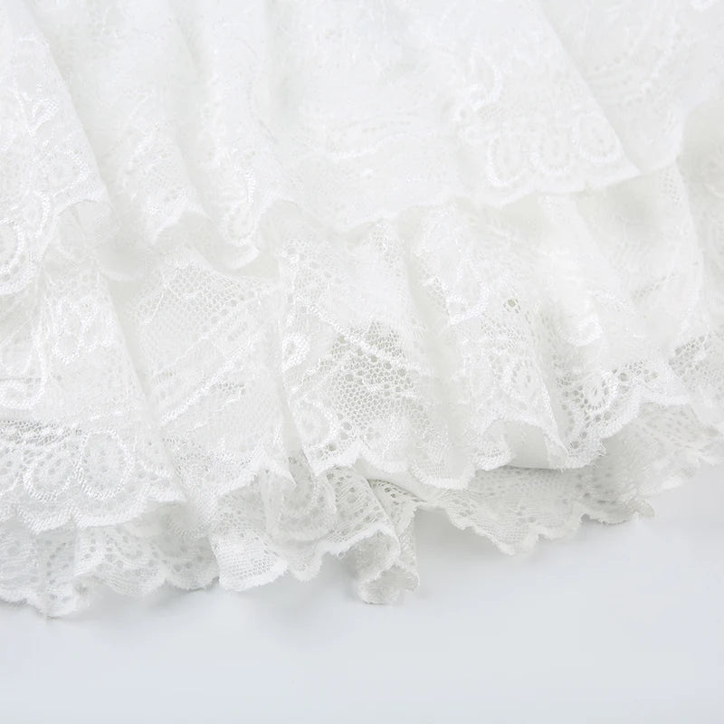 Aiertu  Y2K Aesthetic Lace Mini Skirts Low Waisted Sexy 90s Party Outfits for Women Fashion Streetwear 90s Solid Bottoms Aiertu