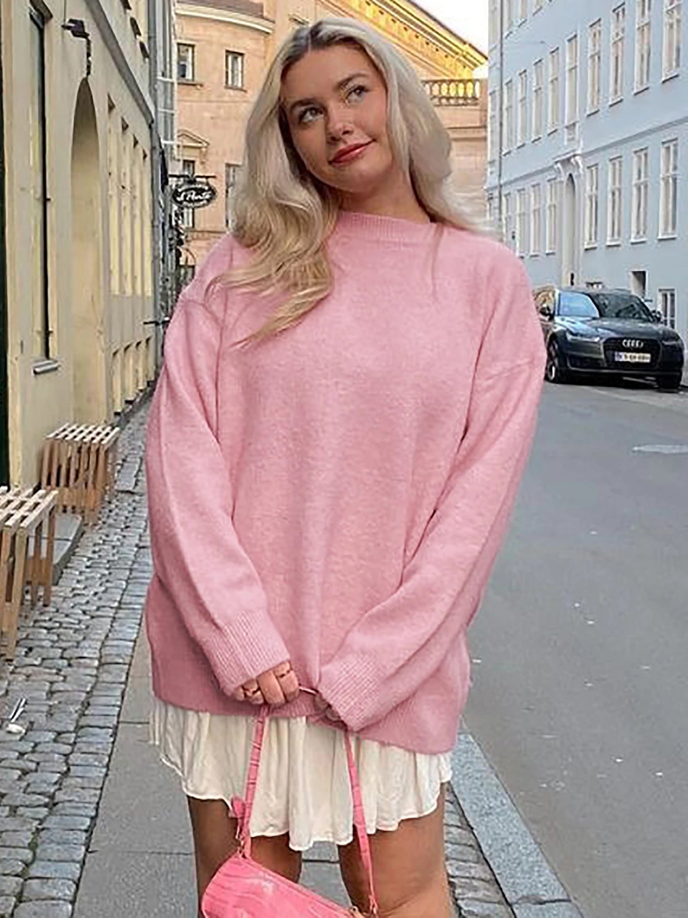 Aiertu  -  Women'S O-Neck Long Sleeves Loose Sweater Solid Casual Pullover For Women’S Autumn Winter Streetwear Korean Style Aiertu