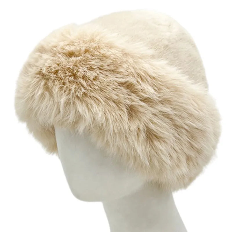 Aiertu  -  Winter Faux Fox Fur Bucket Hats For Women Soft Thickened Plush Fisherman Hat Outdoor Windproof Warm Beanies Caps Ski Panama Cap Aiertu