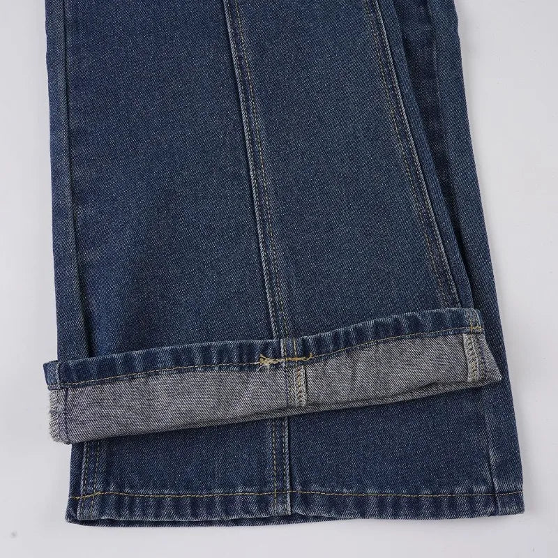Aiertu  -  Blue Baggy Jeans Japanese 2000s Style Y2k Pants Downtown Girl Aesthetic Denim Flare Pants Streetwear Clothing P67-EZ55 Aiertu