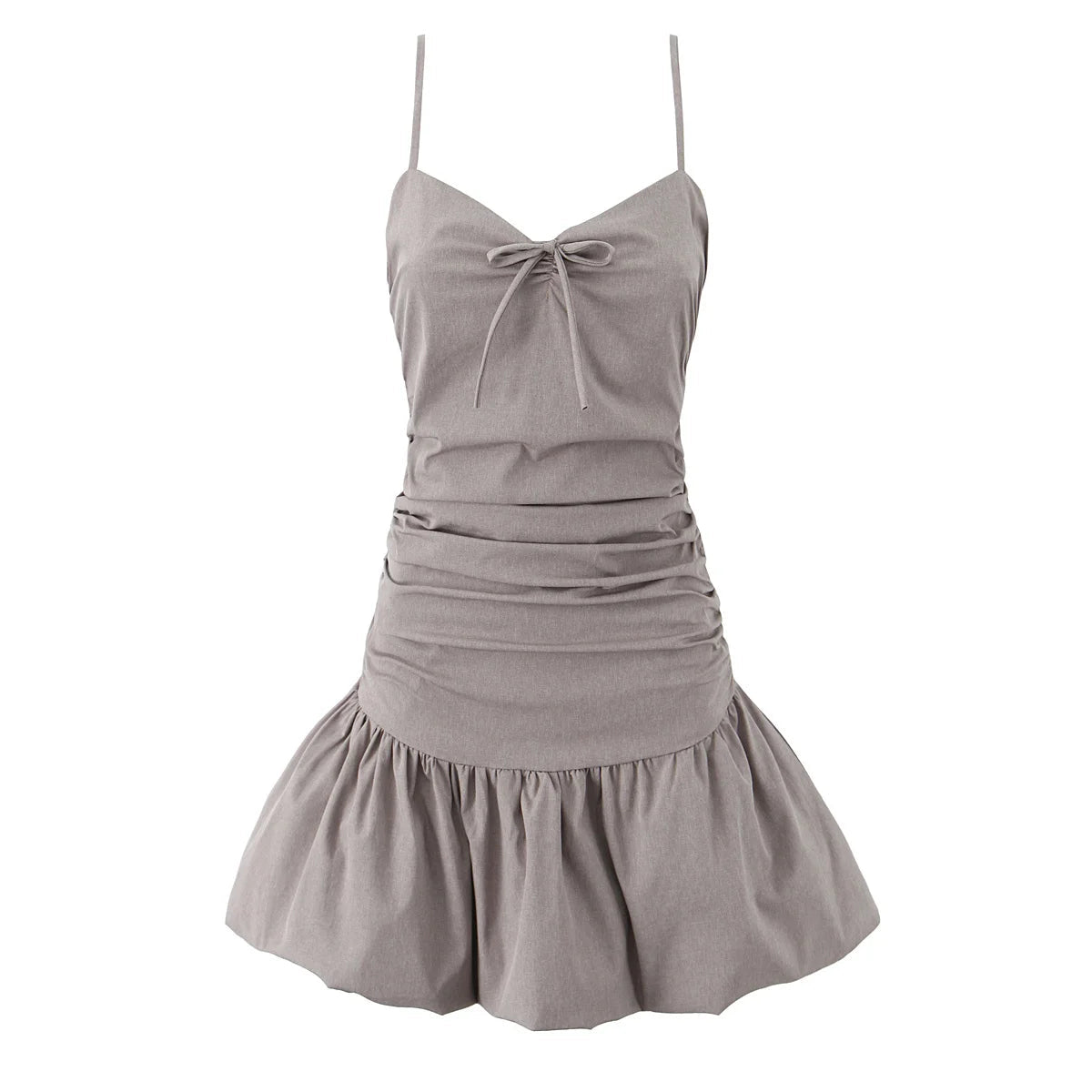 Aiertu  -  Summer 2025 Women Sexy Backless Ruched Sling Mini Dress Low Waist Fit And Flare Short Dresses  Party Robe Aiertu