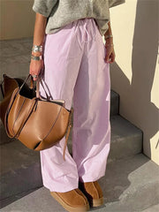 Aiertu  Streetwear Striped Print Loose Trousers Lace-up Joggers Fashion Y2K Baggy Pants Basic Aesthetic 90s Cute Bottoms Aiertu