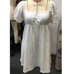 Aiertu  Fashion Streetwear Women Mini Dress Summer Female Clothing Cotton And Linen Holiday Date Girl Short Sleeve Mini Dress XS-2XL Aiertu