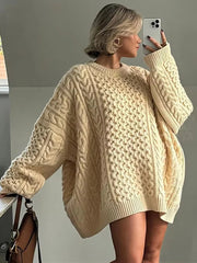 Aiertu     -  Fall Outfits 2026 Autumn Solid Color Sweater Women 2026 New Round Neck Long Sleeve Loose Jumper Female Casual Fashion Simple Knitted Pullover Tops Aiertu