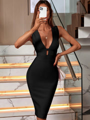 Aiertu  -  Black Bandage Dress Women Maxi Party Dress Bodycon Elegant Draped Sexy  Evening Birthday Club Outfits Summer Aiertu