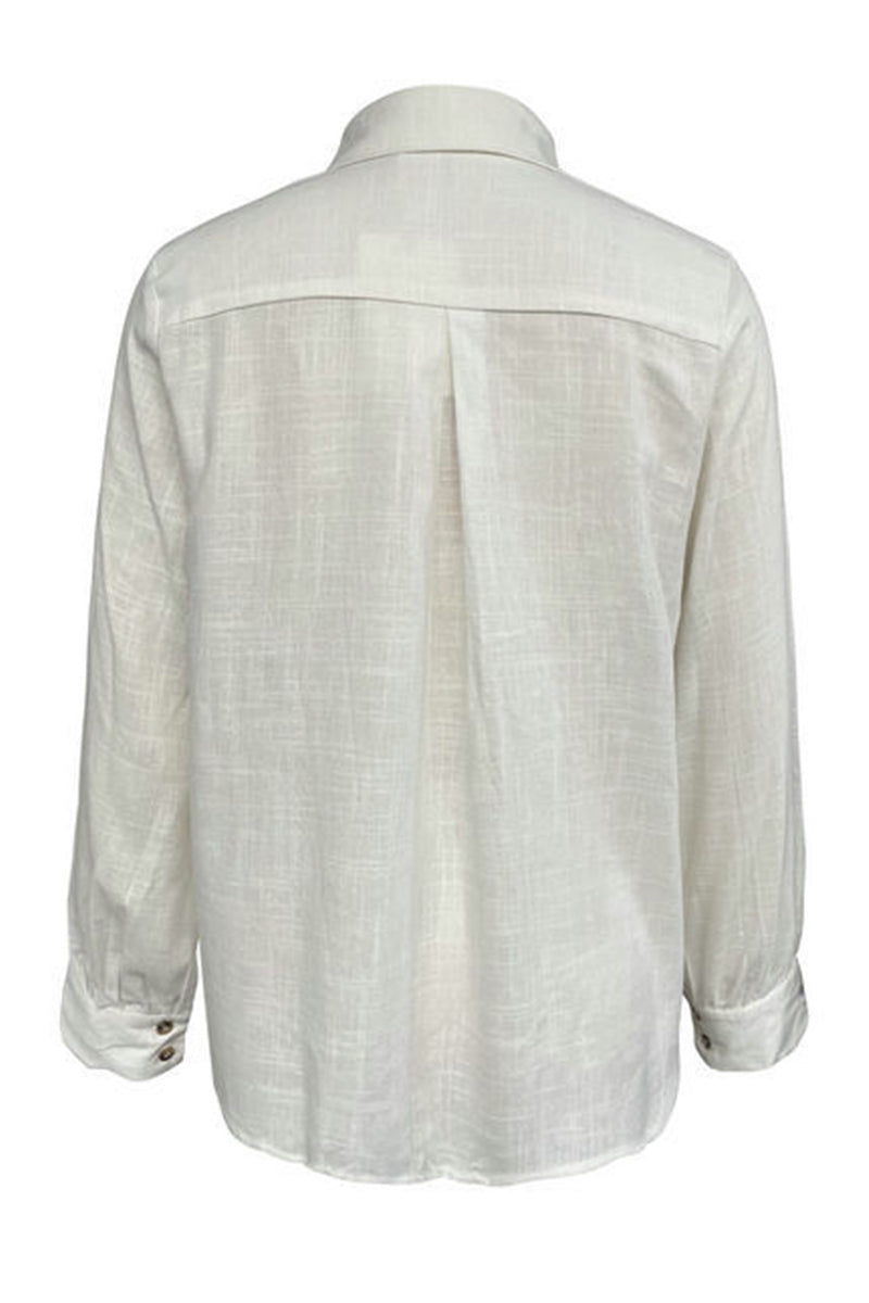 Aiertu  -Casual Hollow Out Turndown Collar Blouses(4 Colors) aiertu