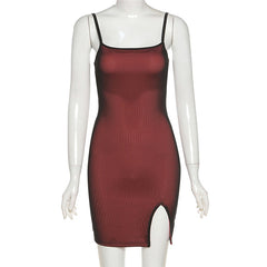 Aiertu - Slim-fit And Split-hip Dress Aiertu