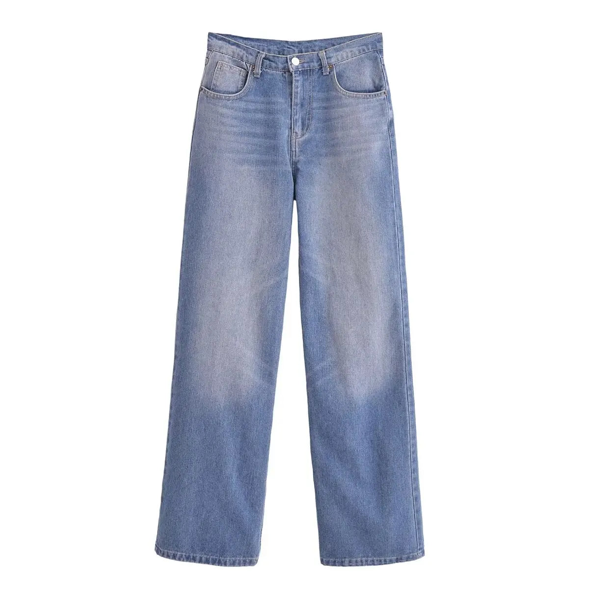 Aiertu  -  American hot girl mid-waist straight jeans women's spring and autumn new loose slim mopping pants Aiertu