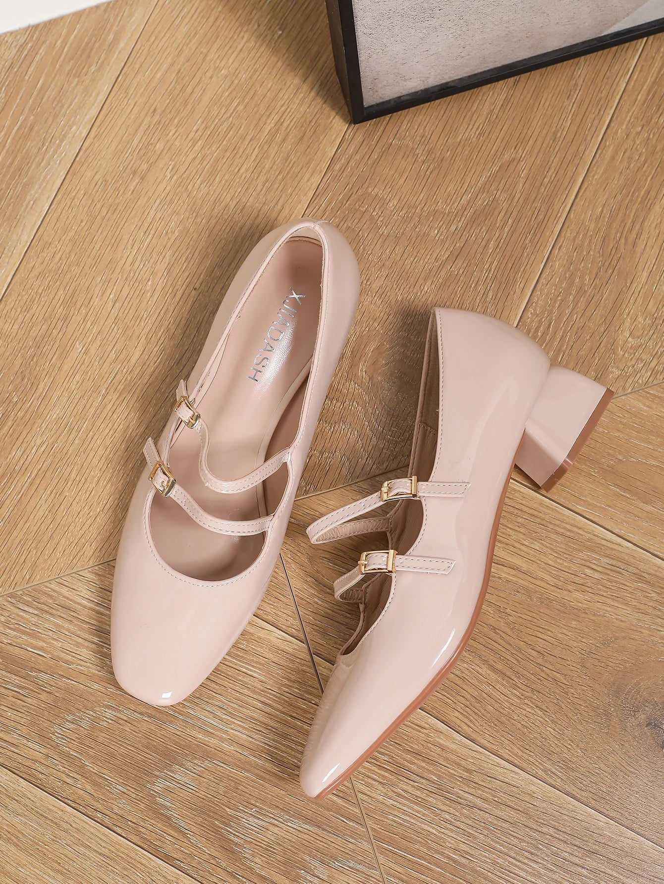 Aiertu  -  French Mary Jane shoes, small leather shoes, thick heels, women's shallow mouth single shoes Aiertu
