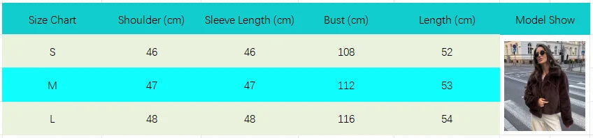 Aiertu  -  Autumn Women Turndown Collar Faux Fur Casual Jacket Fashion Long Sleeve Warm Cropped Female Coat New Lady Chic Streetwear Aiertu
